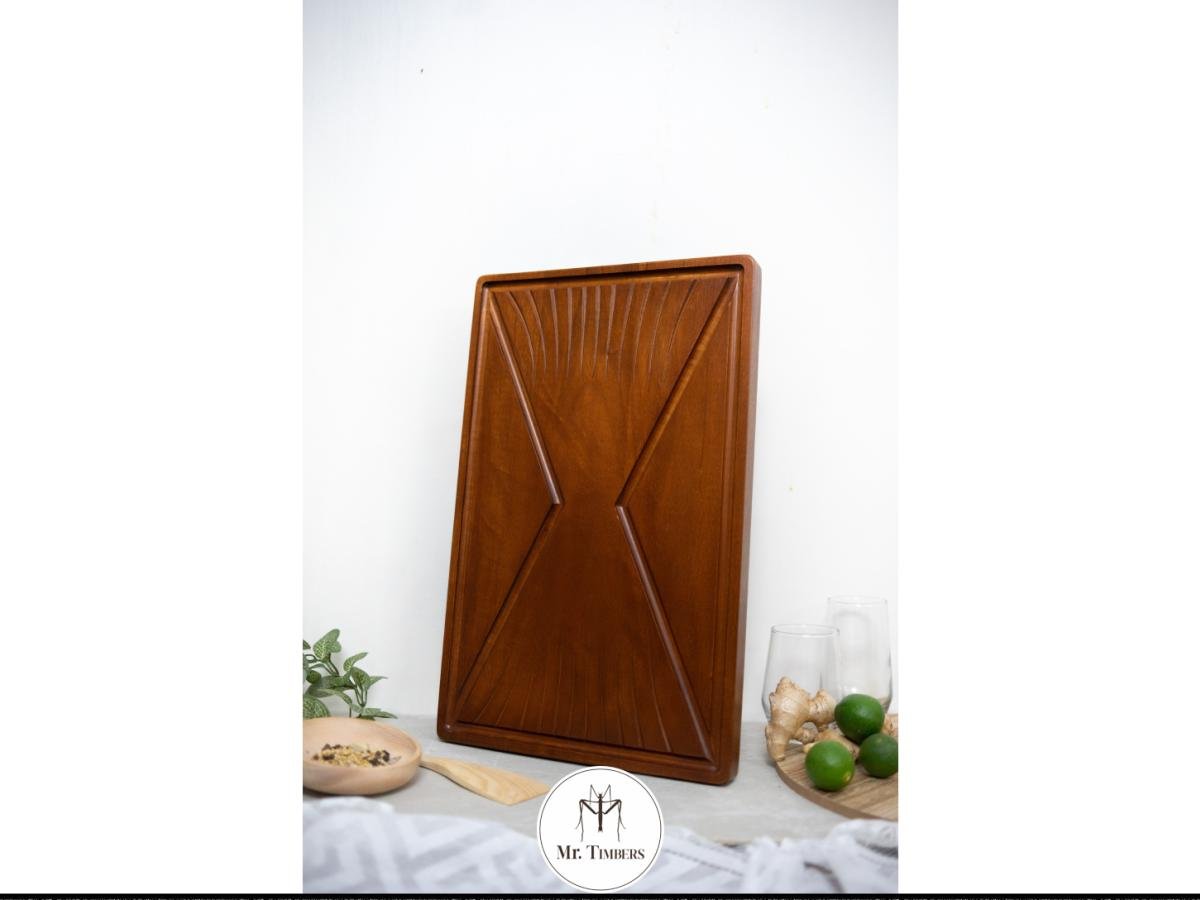  Waves Small  Chopping Boards  Mahogany