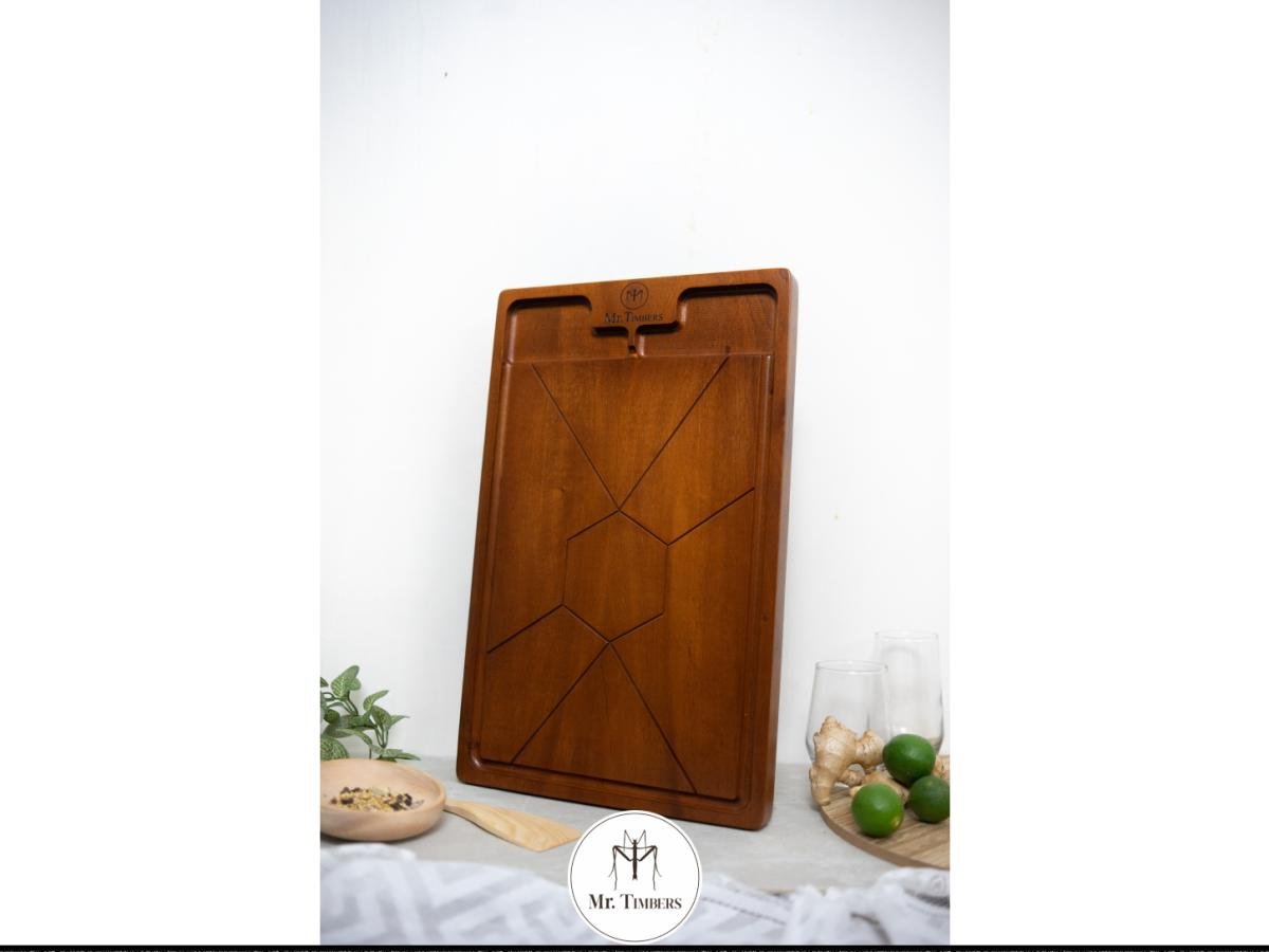  Octagon Small  Chopping Boards  Mahogany